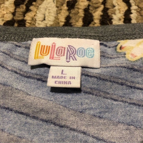 𝅺LULAROE Randy American Patriotic Flag Eagle Raglan All Over Womens Size Large - Picture 4 of 6